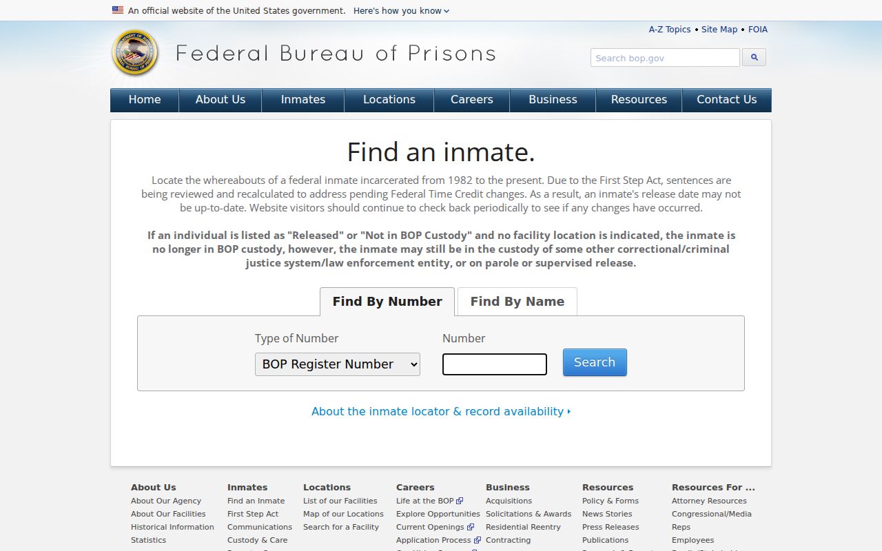 Federal custody search separate from Hancock County arrest lookup records