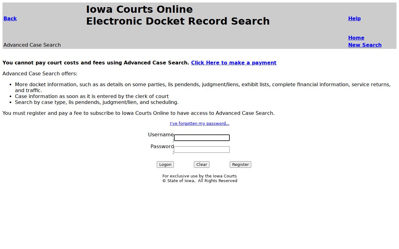 Hancock County criminal court record Advanced Case Search subscription login