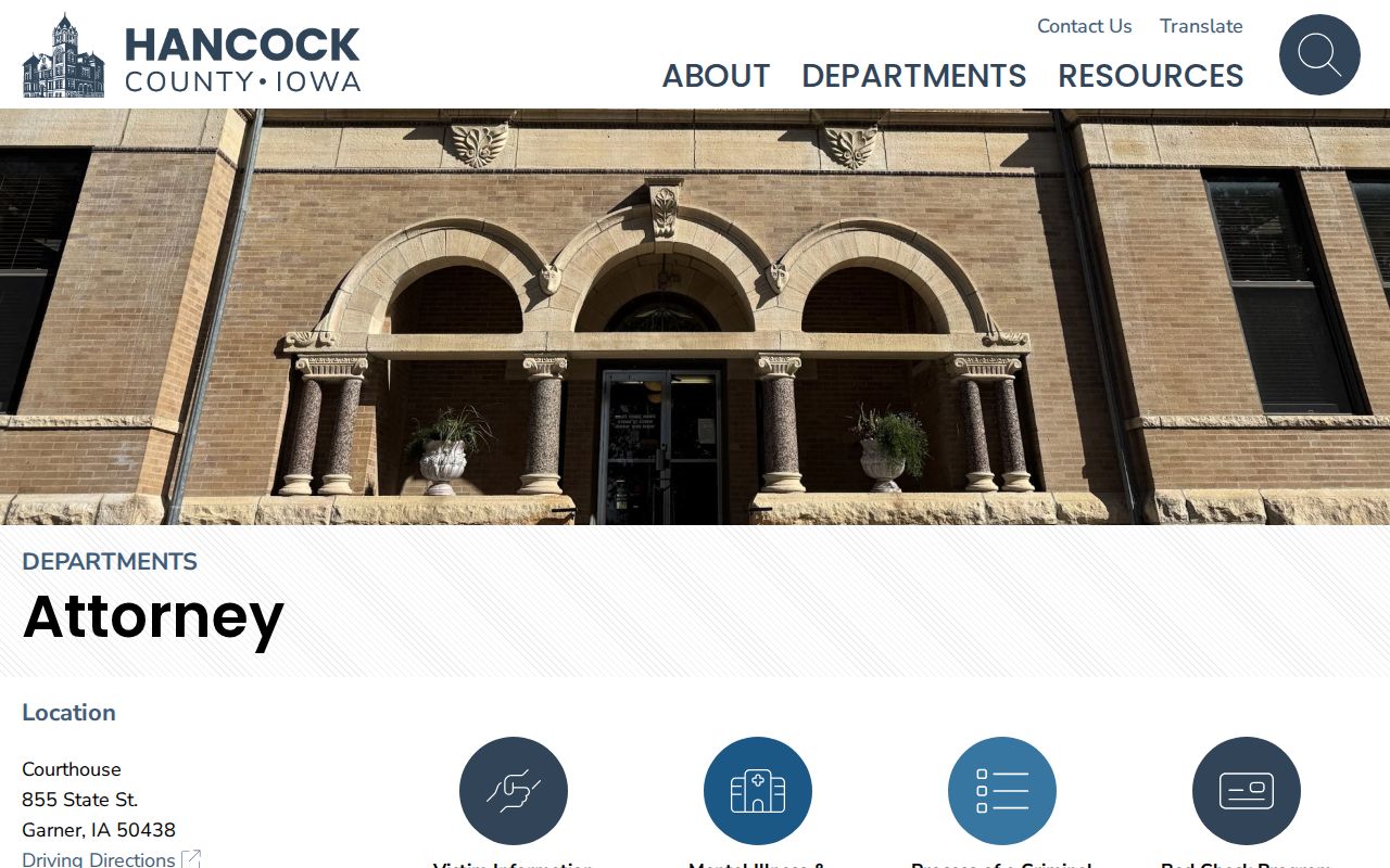 Hancock County Attorney office in the criminal record process