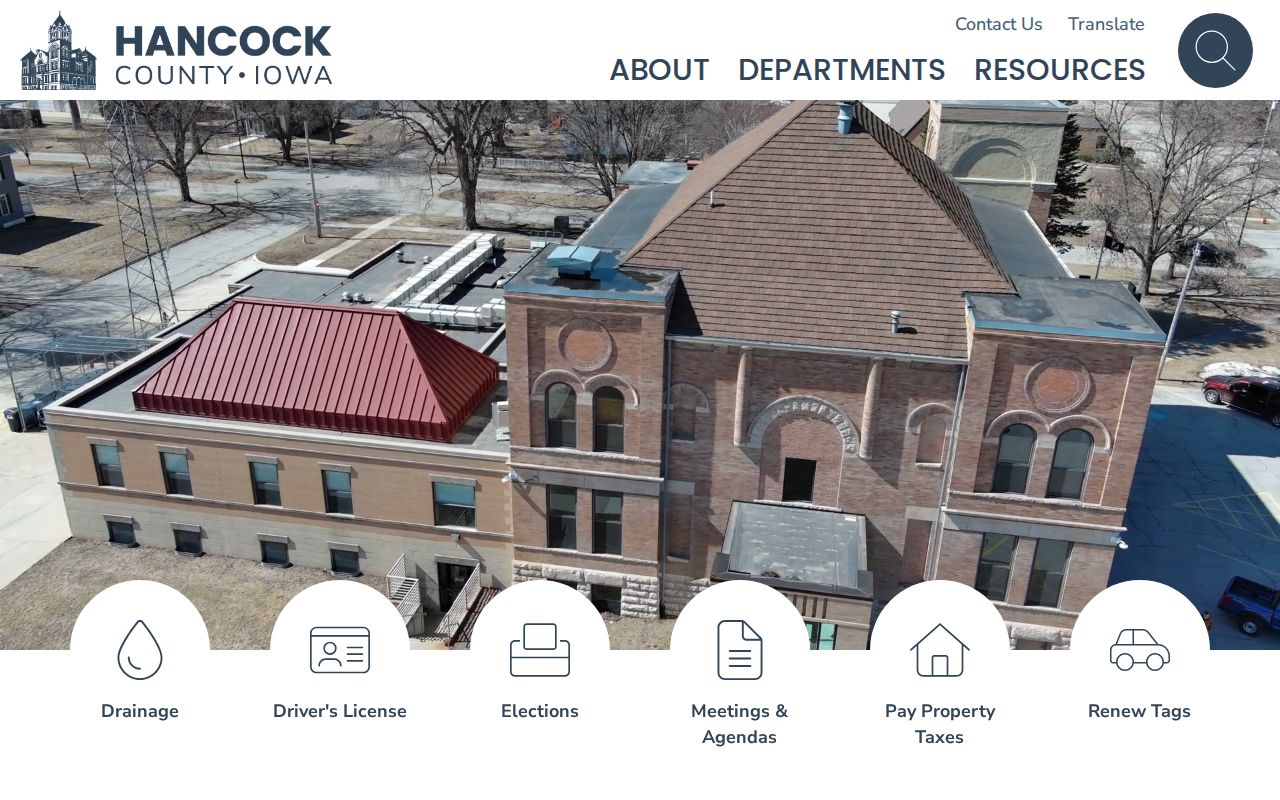 Hancock County criminal records office directory homepage